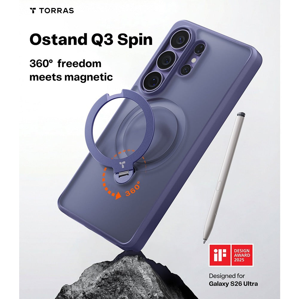 Torras Samsung Galaxy S26 Ultra Skal Ostand Q3 Spin Violet Surge