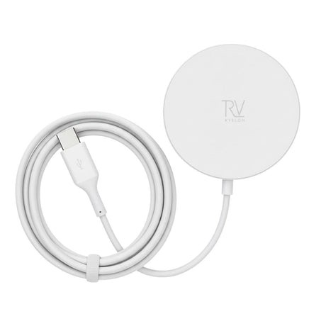 Rvelon Trådlös MagSafe Laddare med Stativ Qi2 15W USB-C Vit