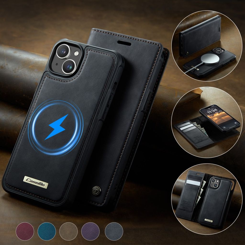 CaseMe iPhone 15 Fodral C49 Series Svart