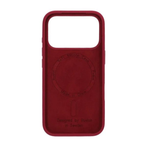 Rvelon iPhone 17 Pro Skal Silikon MagSafe Röd