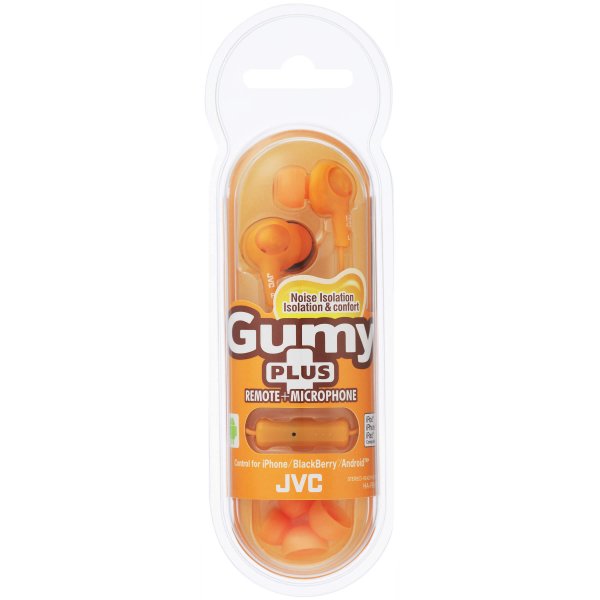 JVC Hörlurar FR6 Gumy Plus Mic Orange