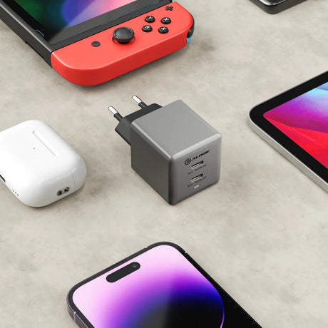 Alogic Laddare Dual USB-C Rapid Power 45W Cube GaN Grå