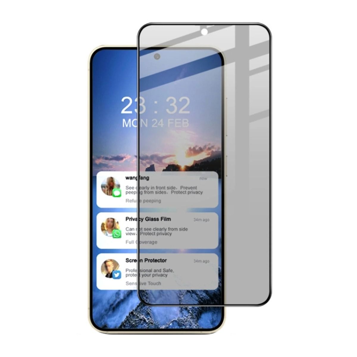 Rvelon Samsung Galaxy S24/S25 Skärmskydd Monteringsram Privacy