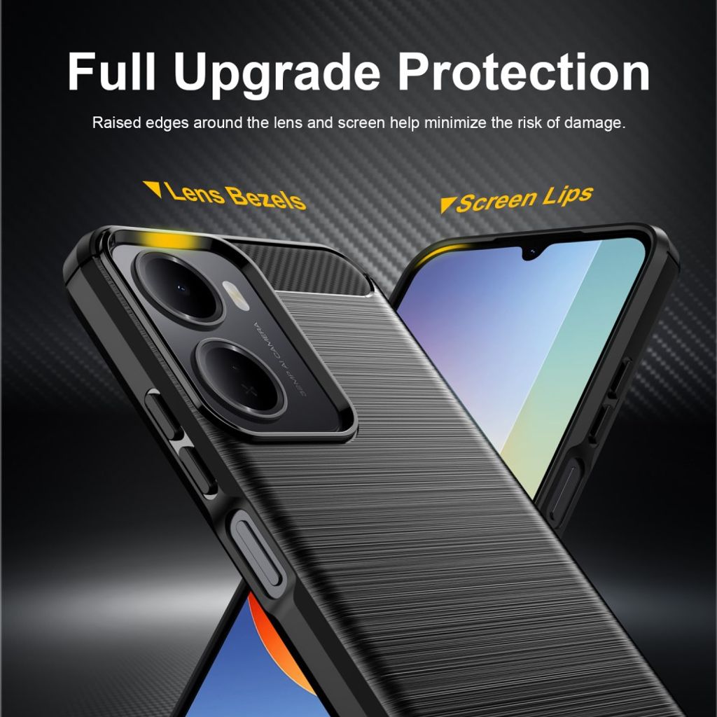 Xiaomi Redmi A7 Pro Skal Borstad Kolfibertextur Svart