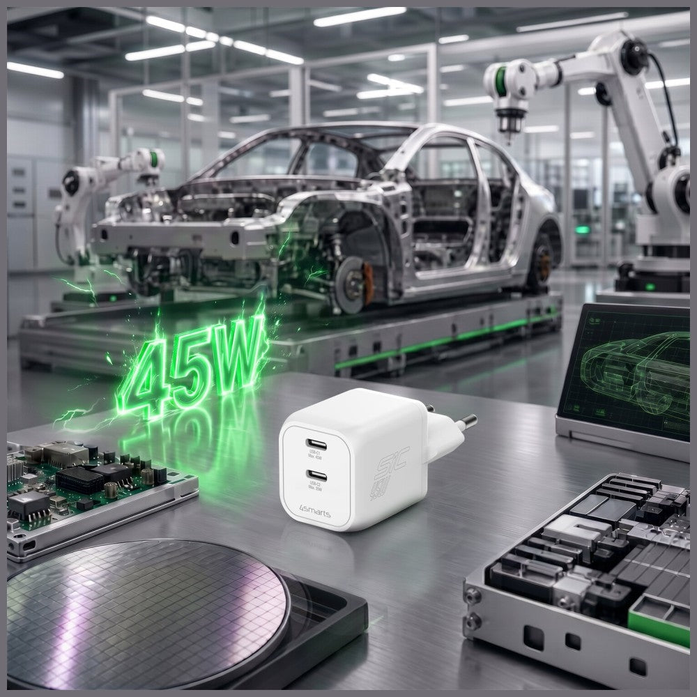 4smarts Väggladdare PDPlug SiC 45W 2xUSB-C