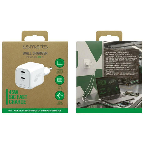 4smarts Väggladdare PDPlug SiC 45W 2xUSB-C