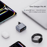 SiGN 100W Snabbladdare med Display 2xUSB-C/1xUSB-A Grå