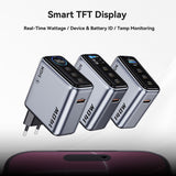 SiGN 140W Snabbladdare med Display 3xUSB-C/1xUSB-A Grå