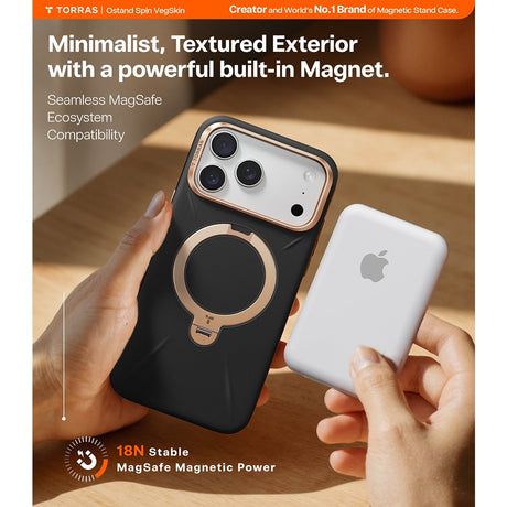 Torras iPhone 17 Pro Max Skal Ostand Q3 Vegskin Obsidian Black
