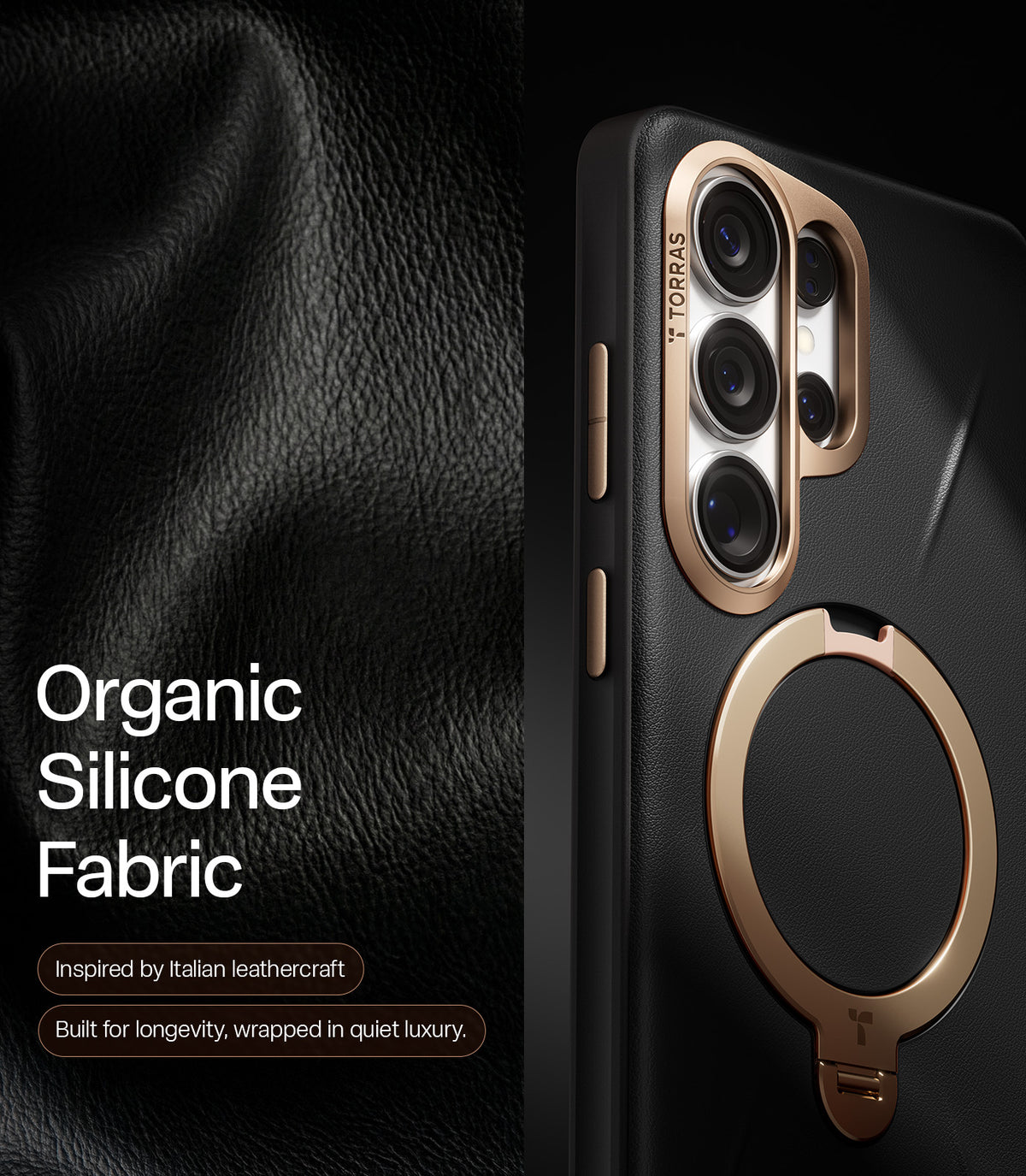 Torras Samsung Galaxy S26 Ultra Skal Ostand Q3 Vegskin Obsidian Black