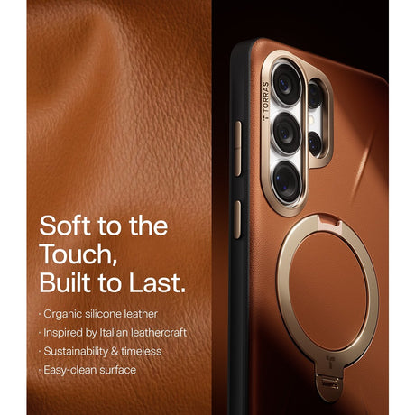 Torras Samsung Galaxy S26 Ultra Skal Ostand Q3 Vegskin Amber Brown