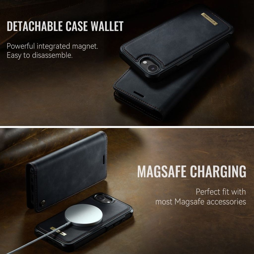 CaseMe iPhone 16e/iPhone 17e Fodral C49 Series Svart