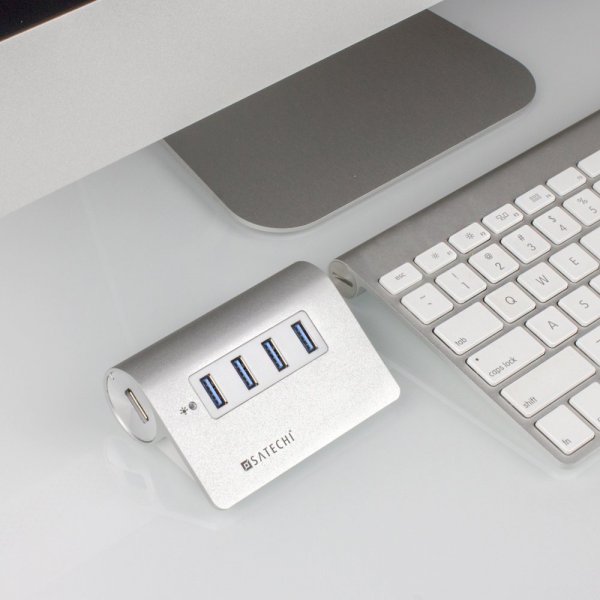 Satechi USB 3.0 Hubb av aluminium 4 portar Silver