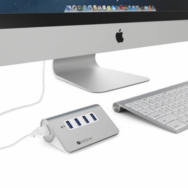 Satechi USB 3.0 Hubb av aluminium 4 portar Silver