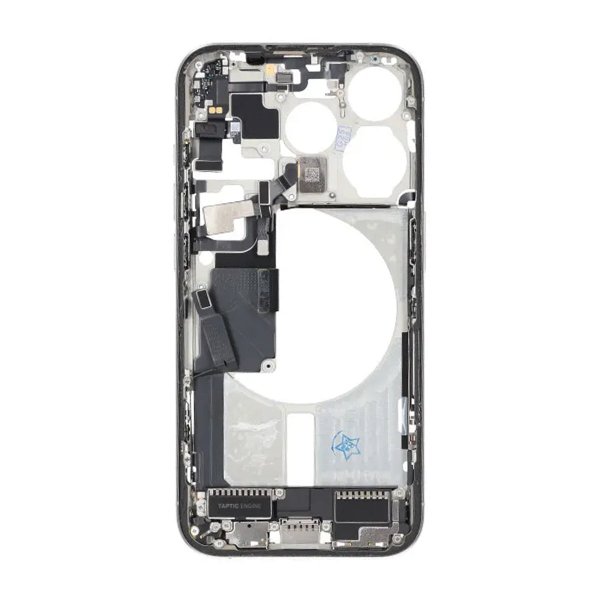 Mittenram med smådelar för iPhone 15 Pro - Vitt Titan OEM