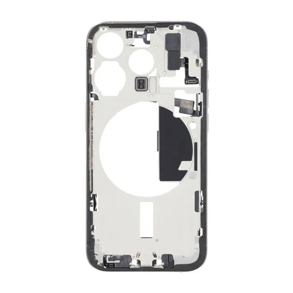 Mittenram med smådelar för iPhone 15 Pro - Vitt Titan OEM