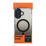 iPhone 17 Skal Korrugerad MagSafe Transparent Svart