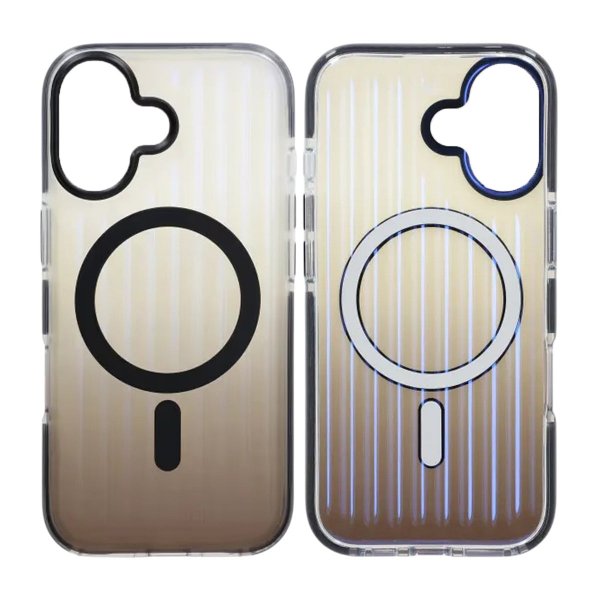 iPhone 17 Skal Korrugerad MagSafe Transparent Svart