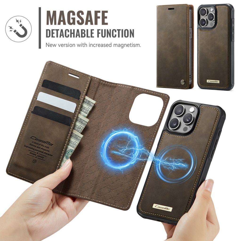CaseMe iPhone 15 Pro Fodral C49 Series Brun