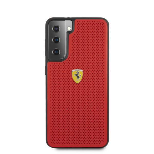 Ferrari Samsung Galaxy S21 Plus Skal Logo Perforerad Röd