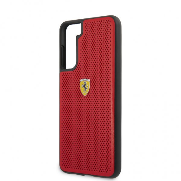 Ferrari Samsung Galaxy S21 Plus Skal Logo Perforerad Röd