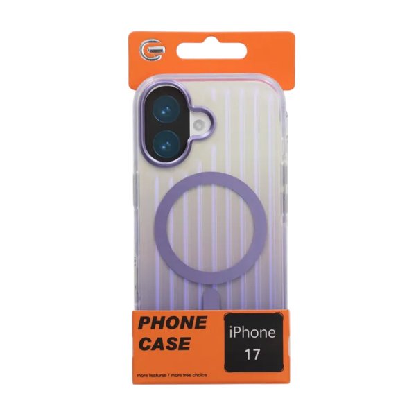 iPhone 17 Skal Korrugerad MagSafe Ljuslila