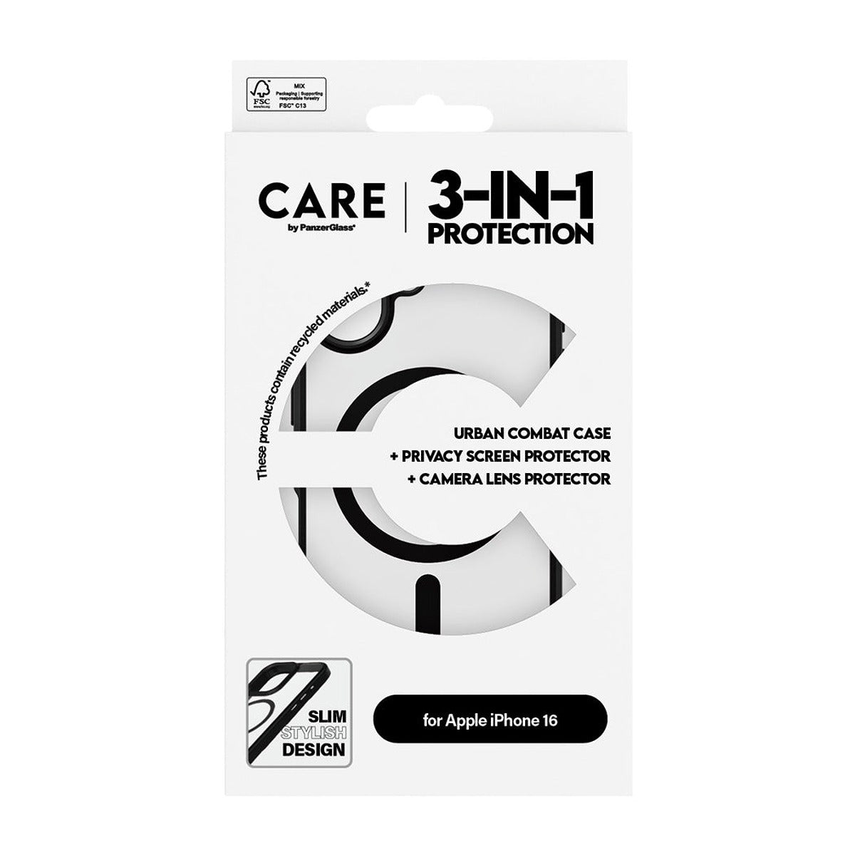 PanzerGlass iPhone 16 3-in-1 Protection Privacy Bundle