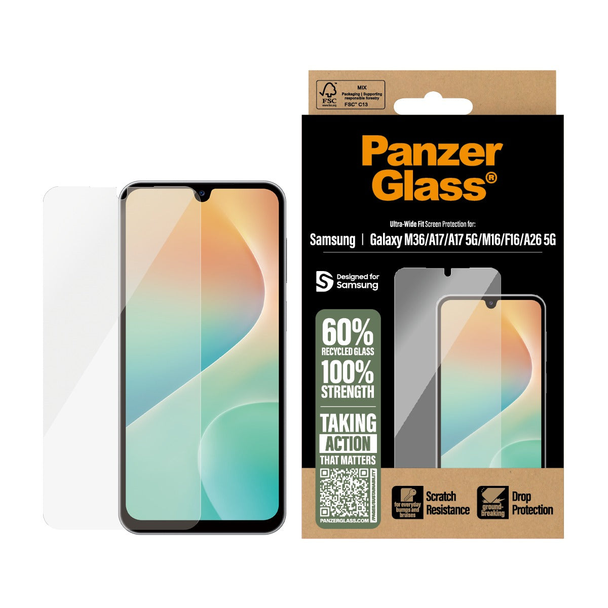 PanzerGlass Samsung Galaxy A17/A26 Skärmskydd Ultra-Wide Fit