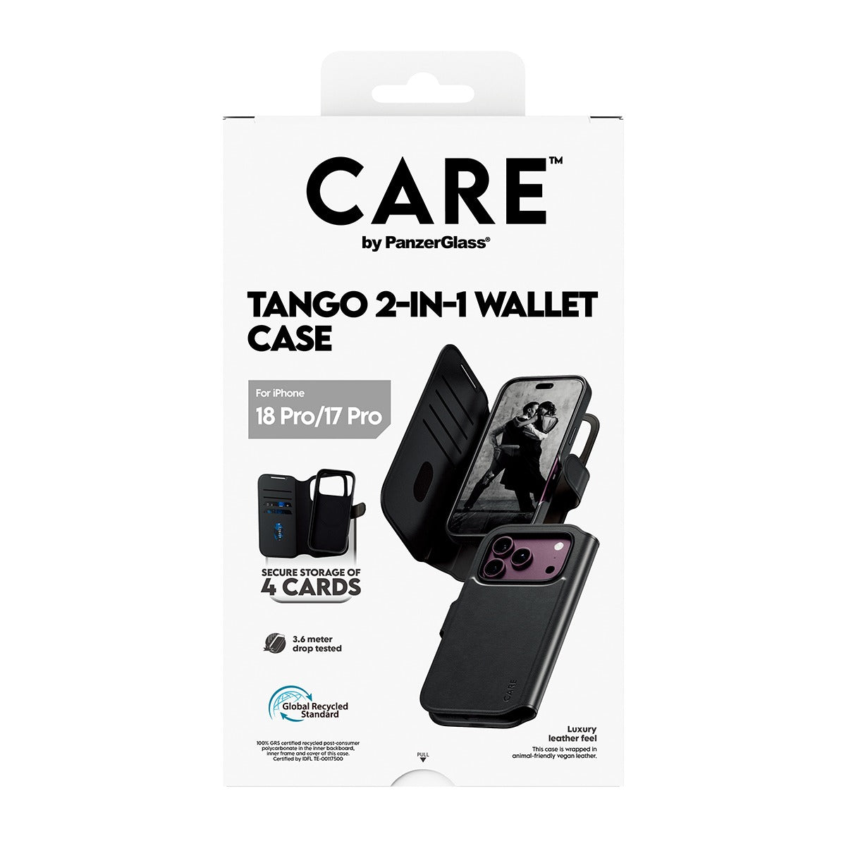 CARE by PanzerGlass iPhone 17 Pro/iPhone 18 Pro Fodral Tango Wallet MagSafe Svart