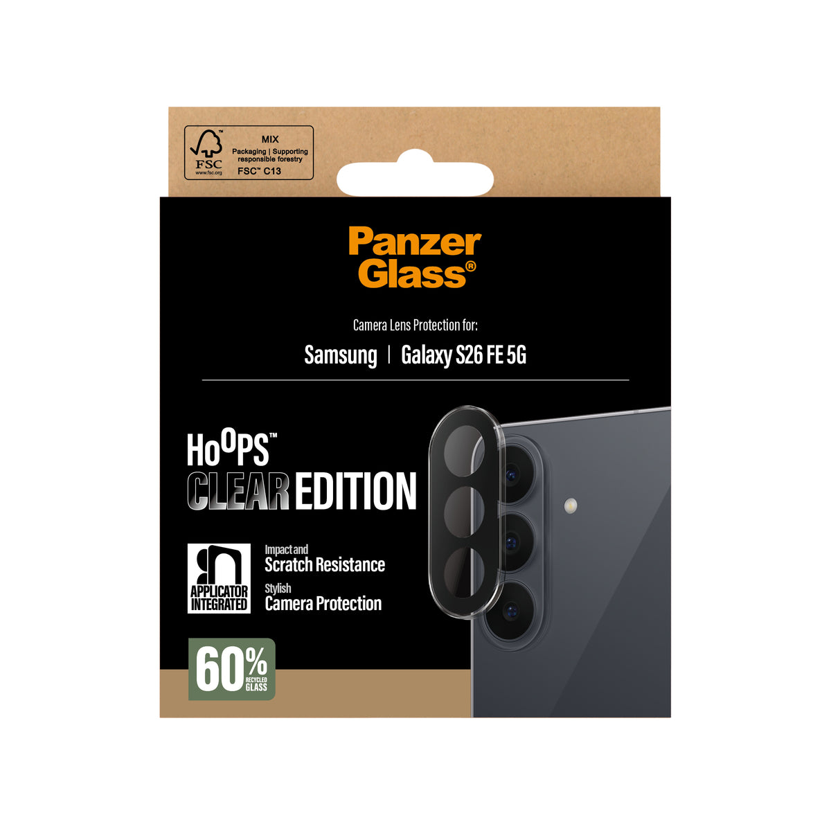 PanzerGlass Samsung Galaxy S26 FE Kameraskydd Hoops