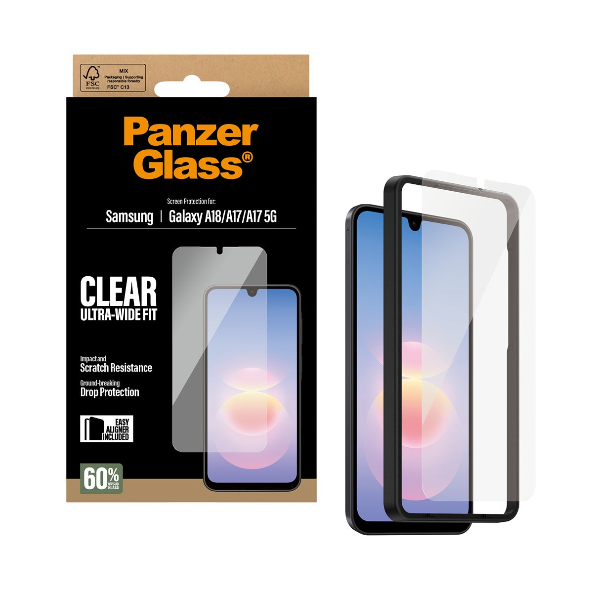 PanzerGlass Samsung Galaxy A17/A18 Skärmskydd Ultra-Wide Fit EasyAligner