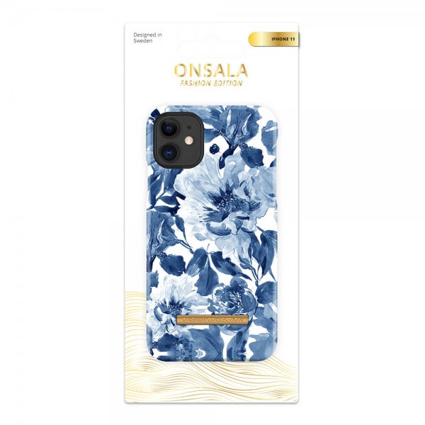 Onsala iPhone 11 Skal Fashion Edition Indigo Peony