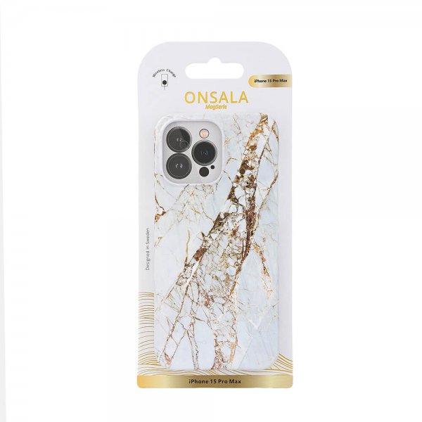 Onsala iPhone 15 Pro Max Skal MagSeries White Rhino Marble