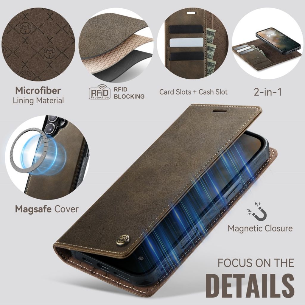 CaseMe iPhone 17 Fodral C49 Series Brun