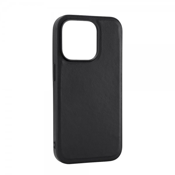 Buffalo iPhone 15 Pro Skal Äkta läder MagSeries Svart