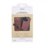 Buffalo iPhone 15 Pro Fodral 3 Kortfack Löstagbart Skal MagSeries Brun