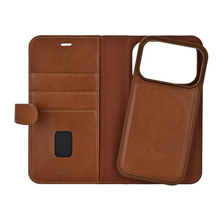 Buffalo iPhone 17 Pro/iPhone 18 Pro Fodral 2-in-1 Detachable Wallet Brun