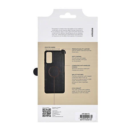 Buffalo Samsung Galaxy S26 FE Fodral 2-i-1 Äkta Läder 3 Kortfack Svart