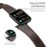 Dux Ducis Apple Watch 44/45/46mm/Ultra 49mm Armband Äkta Läder Mörkbrun