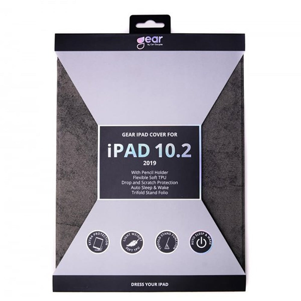 Gear iPad 10.2 (gen 7/8/9) Fodral Trifold Stand Folio Grå