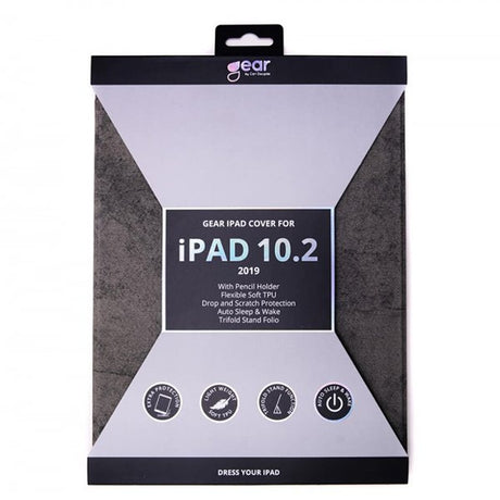 Gear iPad 10.2 (gen 7/8/9) Fodral Trifold Stand Folio Grå