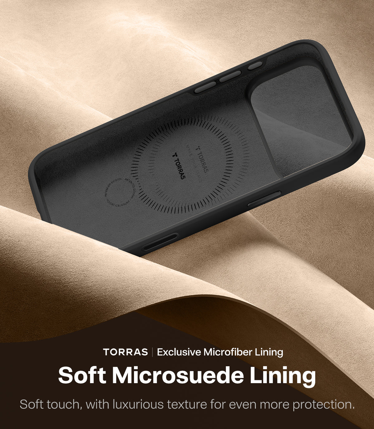 Torras iPhone 17 Pro Skal Ostand Q3 Silicone Obsidian Black