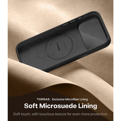 Torras iPhone 17 Pro Skal Ostand Q3 Silicone Obsidian Black