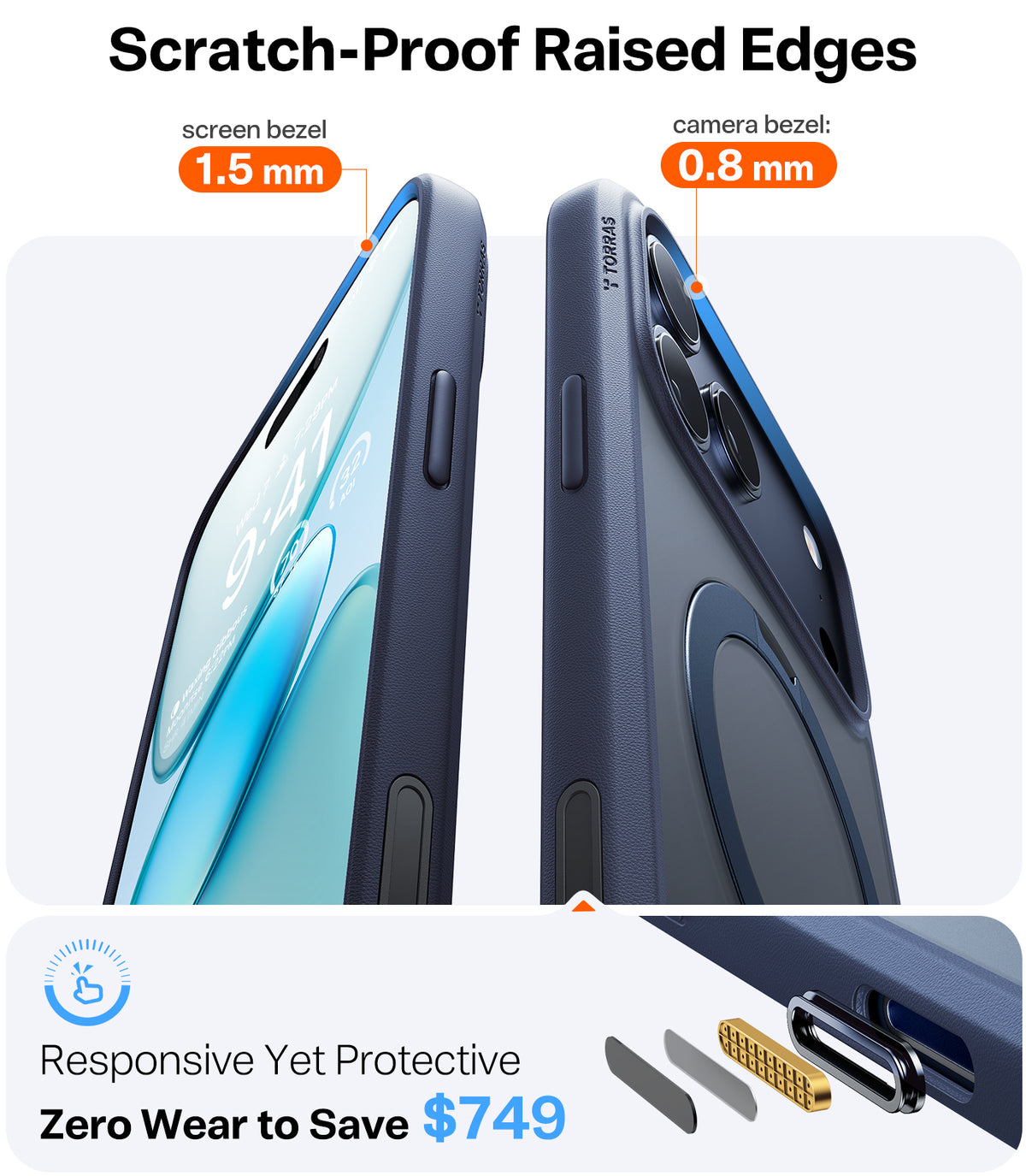 Torras iPhone 17 Pro Max Skal Ostand Q3 Spin Deep Blue