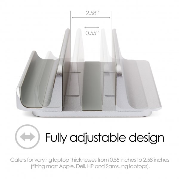 desire2 Dual Bordsställ för Tablet Mac/Ultrabooks Justerbar Aluminium