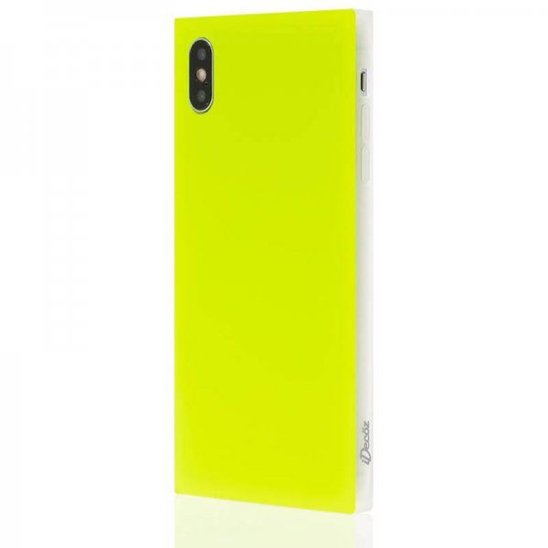 iDecoz iPhone Xs Max Skal Square Case Neon Gul