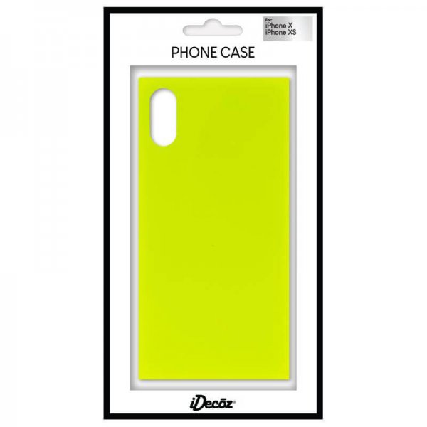 iDecoz iPhone X/Xs Skal Square Case Neon Gul