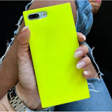 iDecoz iPhone 7 Plus/iPhone 8 Plus Skal Square Case Neon Gul