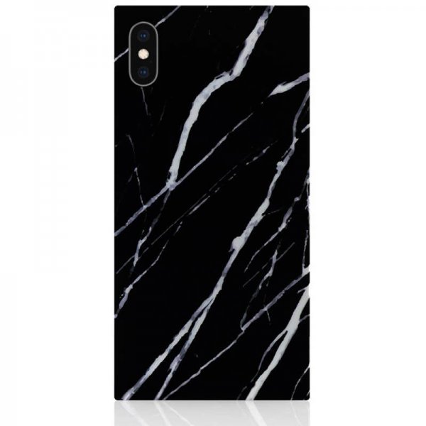 iDecoz iPhone Xs Max Skal Square Case Marble Svart