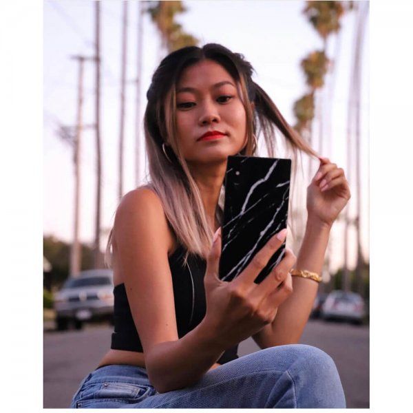 iDecoz iPhone Xr Skal Square Case Marble Svart